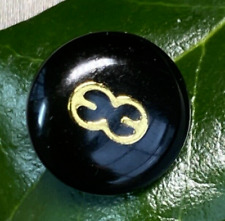 ESCADA Margaretha Ley Logo Black Gold Lucite Replacement Button Up to 12 1/2