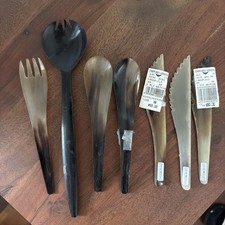Emporio Armani Cow Horn Spoons, knives. Fork - Lot 7 Pieces - Natural Cow's Horn picture