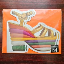 NWT Vintage Met Museum Ferragamo Card Set | Rainbow Platform Sandal 1990s Sealed picture