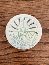 Vintage Dutch Bros A Better World Sticker White blue green Vintage Sailboat READ picture