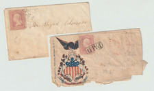 Civil War Patriotic Eagle Union Cover + Companion 1862 Abigail Coleman Wachusett picture