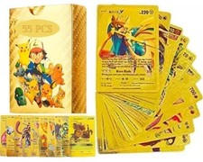55 Rare VMAX GX VSTAR Style Trading Cards Shiny Collector Gift Set Gold picture