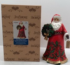 Jim Shore Glad Tidings All Around Jolly Santa Holding Wreath 6008881 New In Box picture