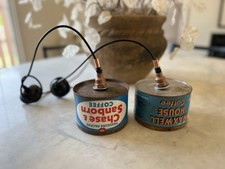 Vintage Coffee Can Pendant Lights Set of 2 Maxwell House Chase Sanborn Works picture
