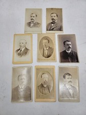 8 Antique 1800s Mens Fashion CDV Photo Cards – Original  Portrait Photography picture