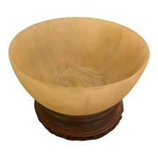 RARE Martha Sturdy Yellow Swirl Resin Button Bowl 3