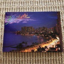 Unused POSTCARD - Waikiki Beach  By Night - Oahu - Hawaii picture