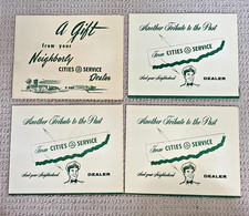 SET OF 4 VTG Cities Service CITGO Prints Steamboats Automobile 1950s Studebaker picture