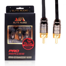 Pro Series 17Ft. 2-Channel Car Audio RCA Cable - Triple Shielded, Brass Connecto picture