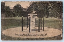 c1910 Columbus Ohio OH Vintage Postcard Sun Dial O. S. U. Campus Monument Posted picture