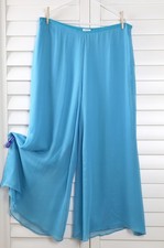 AKRIS PUNTO $695 Solid Blue Airy Silk Lined Side Zip Formal Pants Size US 16 picture