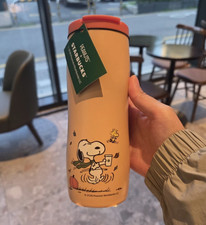 Starbucks 2026 Peanuts Snoopy Pumpkin Stainless Steel Tumbler 473ml New picture