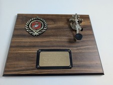 Vintage 1988 USMC 9th Comm Battalion Plaque Morse Code Telegraph Key picture