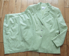 Escada Margaretha Ley Vintage Green 90's Y2K Wool Blazer Jacket Skirt Suit L picture
