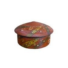 Antique or Old Hand Crafted & Hand Painted Color lacquered Small Wooden Box picture