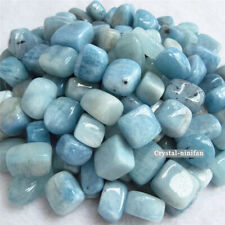1/2lb 12-18PCS Natural Tumbled Blue Aquamarine Quartz Crystal Bulk Stones Reiki picture