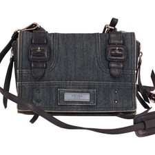 Prada Denim Leather Shoulder Crossbody Bag Double Belt Detail picture