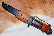 Vintage Romanian Rifle Knife Bayonet w/ Scabbard & Frog - Mint Unissued picture