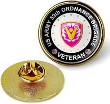 United States Army 59th Ordnance Brigade Veteran Tie  Shirt Lapel Pin - Gold picture