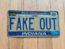 1989 Indiana Vanity License Plate picture