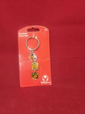 Vintage Disney Store Mickey Donald Goofy Enamel Charm Keychain New On Card NOS picture