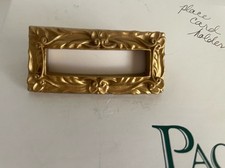 Set of 8 Vintage Gold Tone Name Place Card Holders PACE Glen Lennox Chapel Hill picture