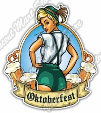 Oktoberfest Girl Beer Festival Bavaria Gift Car Bumper Vinyl Sticker Decal 4