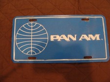 Vintage PAN AM Airlines Promotional License Plate - GOOD CONDITION picture