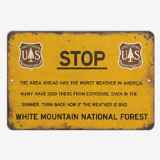 White Mountain National Forest Vintage Warning Sign Classic Aluminum - 3 Sizes picture
