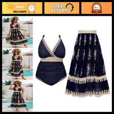 SCOMCHIC Womens Plus Size One Piece Swimsuit Tummy Control Bathing Suit Floral P picture