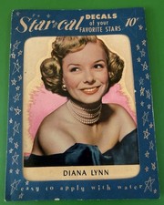 1952 1950s Star-Cal Decal Diana Lynn 3.5x4.74 picture