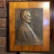Victor David Brenner 1907 Abraham Lincoln Bronze Portrait Plaque picture