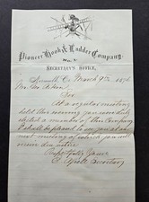 1876 Pioneer Hook & Ladder Fire Co, No.1 Norwalk membership letter, lot # 78704 picture