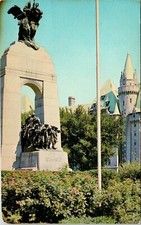 Canadas National War Memorial Chateau Laurier Ottawa Ontario Canada VTG Postcard picture