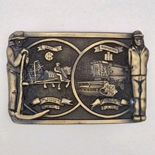 Vtg IH International Harvester McCormick Belt Buckle Reaper Combine  picture