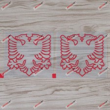 2X red 5'' Albania Double Headed Eagle Decal Sticker Albanian Car Vinyl Die C... picture