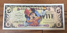 Disney 2008 $5 Disney Dollar Mickey Mouse 80th Anniversary T Series Disney Store picture