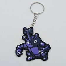 Heracross - Pokémon Keychain – Retro Silver Sprite Pixel Art Bag Charm picture