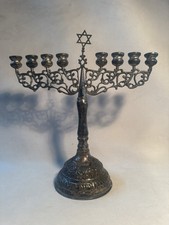 Antique Silver European Hanukkah Chanukah Menorah Judaica picture