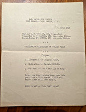 FREE SHIP 1947 Naval Station Ford Island Pearl Harbor Dedication O'Hare Field picture