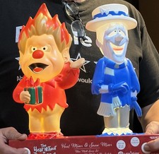 Year Without A Santa Claus Gemmy Heat Miser & Snow Miser 14” Lighted Blow Molds picture
