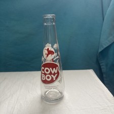 Cow Boy Soda Pop Bottle 6 oz Vintage Clear These Are Uncommon picture