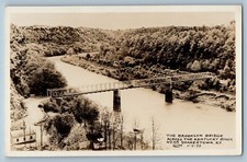 Shakertown KY Postcard RPPC Photo Brooklyn Bridge Across Kentucky River Cline picture