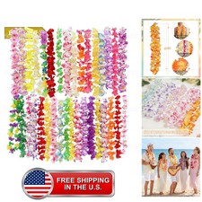 150pcs Hawaiian Leis Bulk, Silk Flower Lei Necklaces for Luau Party, Colorful... picture