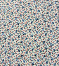 Vintage 1930's-40's feedsack fabric piece 9x10” blue-pink with dots picture