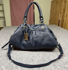 Marc By Marc Jacobs Classic Q 100% Cow Leather Navy Blue Satchel Bag picture