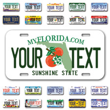 Custom state License Plates with personalized text Car 12x6- Moto 7x4 - Bike 6x3 picture