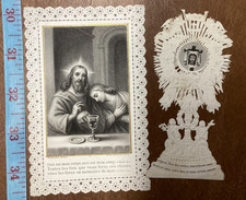 Antique Holy Card 1800’s Christ Holy Face Veronica Veil cross picture