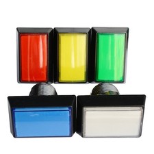 30*50mm Arcade Square Rectangle Buttons LED Push Illumilated W/ Microswitch A picture