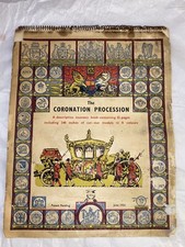 Antique 1953 The Coronation Procession of Queen Elizabeth II 21 page book  picture